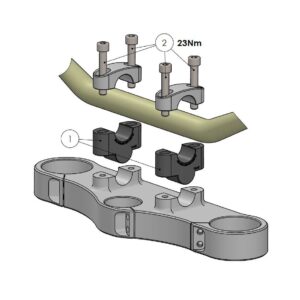 Voigt Handlebar riser 25 mm for Triumph Thruxton 900 (986ME2) 08-15